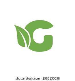 letter g logo with leaf