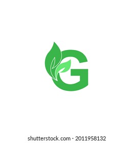 Letter G logo leaf icon design concept vector