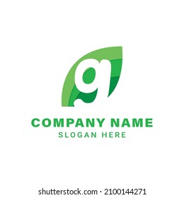Letter G Logo with leaf negative space