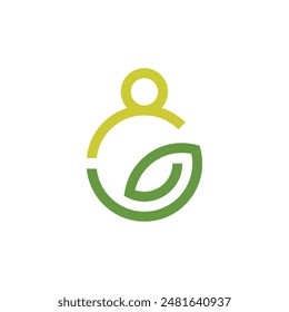 Letter G logo with leaves and people