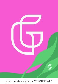 Buchstabe G Logo-Zeichen in einem einfachen, organischen Monoline Stil, für Ihre Initialen, Ornamente, Design-Elemente.
