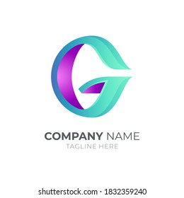 Buchstabe G Logo. Modernes Logo mit Anfangsbuchstaben und G-Logo im 3D-Stil