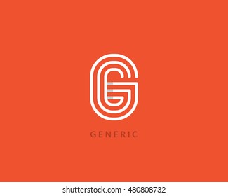 Letter "G" logo monogram. Creative line art design. Eps10 Vector line logotype.