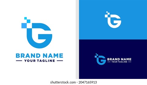 LETRA G LOGO MONOGRAM DIGITAL EDITABLE