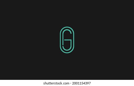 Letter G logo monogram, minimal style identity initial logo. Colorful creative gradient lines vector emblem logotype.
