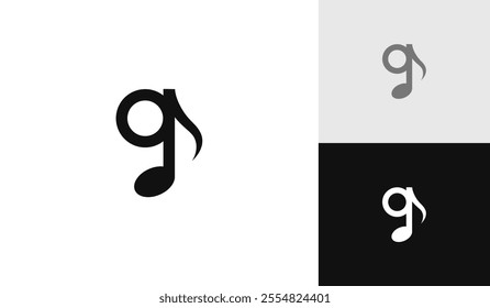 Letter G logo with music note icon vector