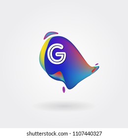 Letter G Logo on the colorful background. A Letter Alphabet Design with colorful splat and liquid background.
