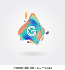 Letter G Logo on the colorful background. A Letter Alphabet Design with colorful splat and liquid background.