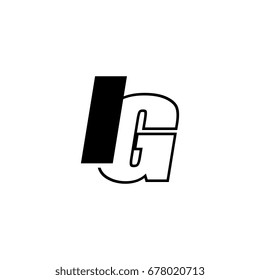 letter I and G logo overlapping black negative