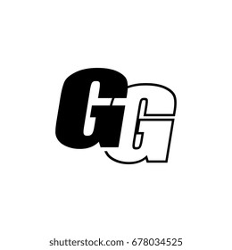 letter G and G logo overlapping black negative