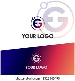 letter g logo planet space galaxy