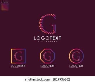 Letter g logo polygon design template elements