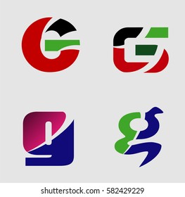 Letter G logo set
