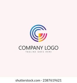 Logotipo de letra G con degradados de color simples y elegantes