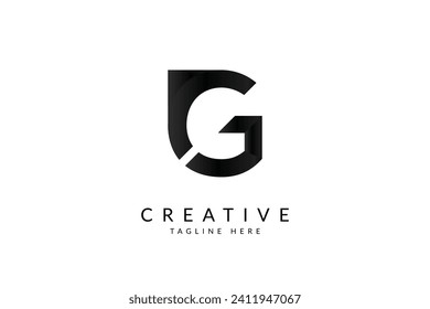 Buchstabe G Logo. Einfaches und minimales Brieflogo.