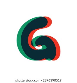 Letter G logo with stereo effect. Perfect to use in any disco labels, dj logos, electromusic posters, bright identity, etc.