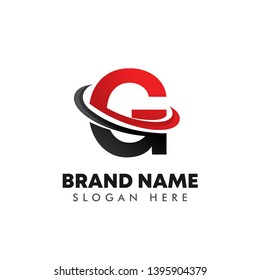 letter G logo symbol with swoosh designs