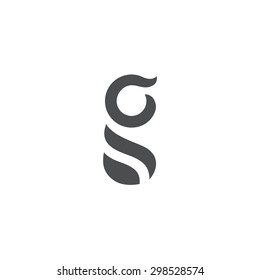 Letter g logo / symbol - vector icon - grayscale version