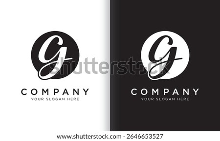 letter g logo template in black and white color. Modern trendy initial luxury g letter logo design with circle shape. Modern unique creative g logo design vector template.