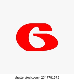 Diseño de la plantilla del logotipo de la letra G. Color rojo vectorial del logotipo G