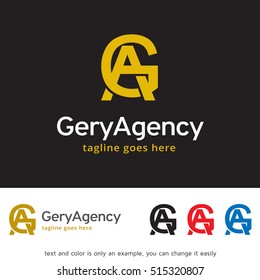 Letter G and A Logo Template Design Vector