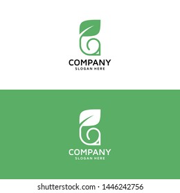 Letter G logo template. Eco leaves logo icon design template elements.