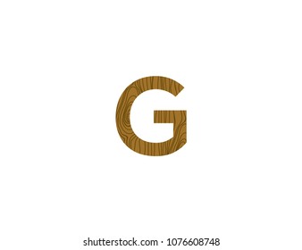 letter G logo template with wood texture