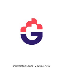 Letter G logo usable for business technology logo in the form of data. Network connection icon, share symbol design vector