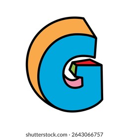 letter G logo vector colorful playful isolated on white background