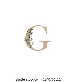 Letter G logo vector design template with floral element. Feminine and classy style vector design perfect for company logo,wall art print,business sign,branding and identity,etc. 