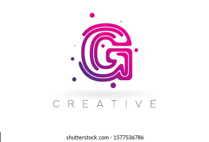 Letter G logo. Vector Design with Dots