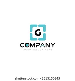 Carta G Logo Vetor Design Ilustração com o nome da empresa e seu texto aqui Logo Template em fundo branco.