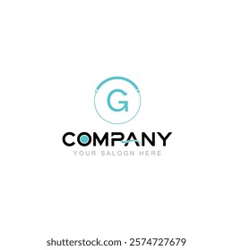 Letter G Logo Vector Design Illustration with Company Name and Your Text Here. Logo Template on white background.