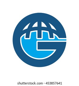 letter g logo vector. globe symbol.