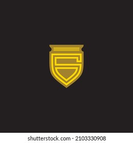 letter g logo vector shield template