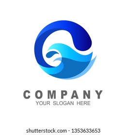 letter g logo with wave, 3d logo design vector