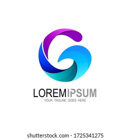 Letter g logo with wave, 3d logo design vector