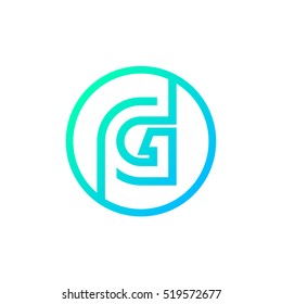 Letter G logo,Circle shape symbol,Digital,Technology,Media