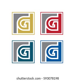 Letter G logo,Colorful Square shape symbol, Business corporate, Company, finance logotype