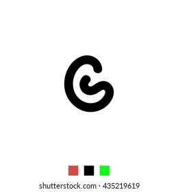 The letter G for logos, icons, web design, the template element. Black letters on a white background English alphabet. Vector Illustration Eps10.