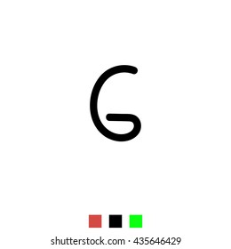 The letter G for logos, icons, web design, the template element. Black letters on a white background English alphabet. Vector Illustration Eps10.

