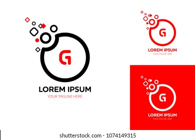 Letter G logotype design. Dots transform to circle concept vector