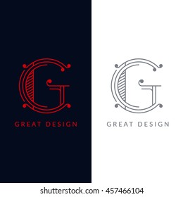 Letter "G" logotype. Trendy line art design. Eps10 vector illustration.