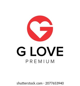 letter G love logo icon vector template