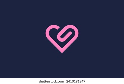 letter g with love logo icon design vector design template inspiration