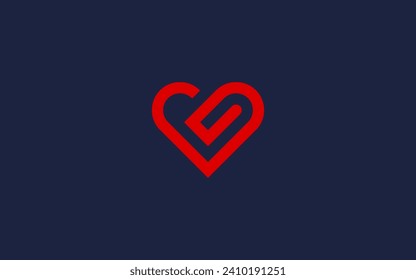 letter g with love logo icon design vector design template inspiration