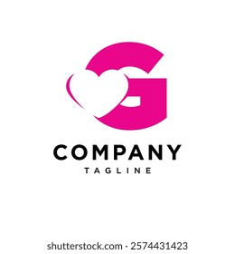 Letter G Love Valentine Logo Icon Vector