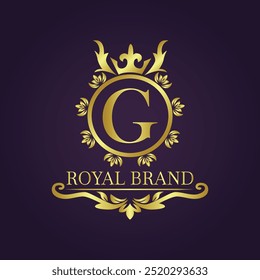 Letter G luxury gold logo concept