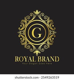 Letter G luxury gold logo concept
