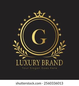 Letter G luxury gold logo concept
